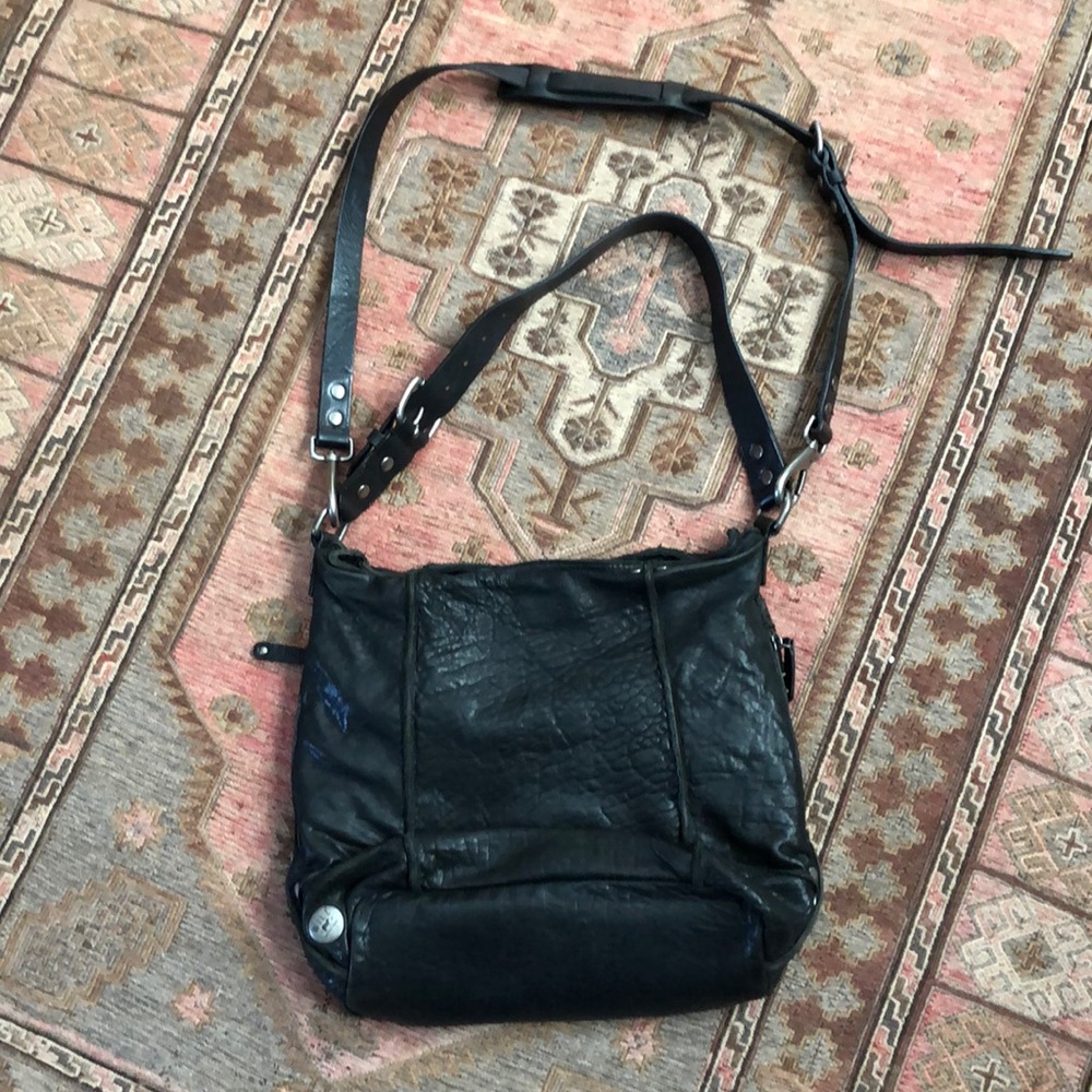 WILL Large black pebbled leather bag